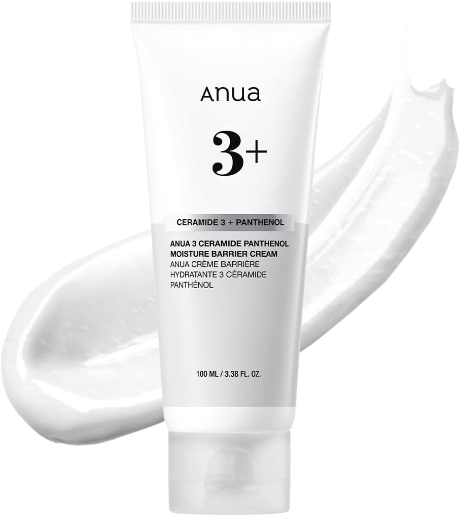 ANUA 3 Ceramide Panthenol Moisture Barrier Cream, Hydrating Daily Face Moisturizer for All Skin Types, Soothing, Non Comedogenic, with Centella for Skin Barrier, Korean Skincare, 3.38 fl oz.