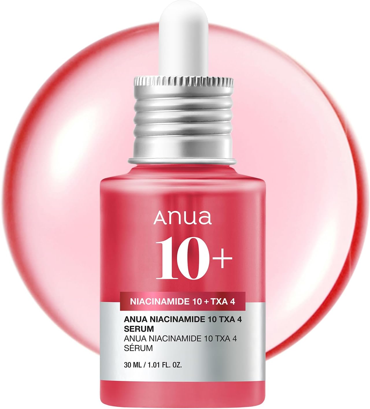 Anua Niacinamide 10 + TXA 4 Serum, Dark Spot Care, Hyaluronic Acid, Tranexamic Acid, Lightweight & Hydrating All-in-One Daily Facial Serum for Glass Skin, Korean Skincare, 1.01 fl.oz