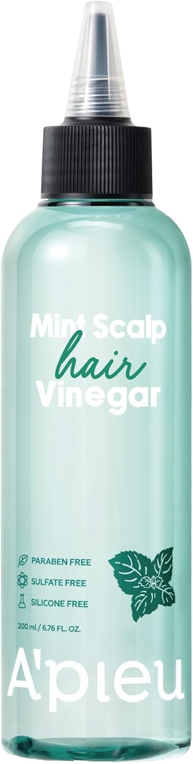 A'PIEU Mint Hair Vinegar Rinse for Cooling, Dandruff & Buildup Removal, Clarifying Scalp Care, Fresh Mint Scent, Detox & Refreshing Treatment, pH Balancing, Korean Hair Care, 6.76 fl oz