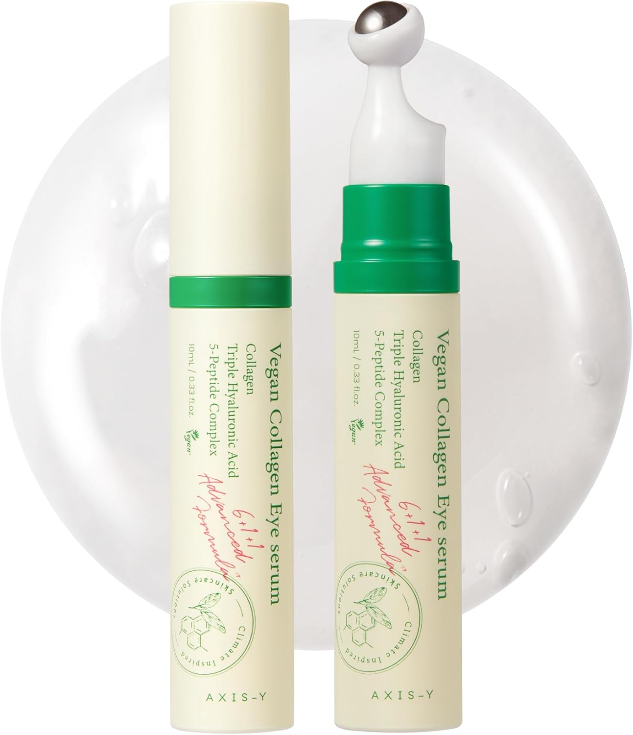 AXIS-Y Vegan Collagen Eye Serum - K Beauty Triple Hyaluronic Acid & Peptide Collagen Serum Improve Skin Elasticity, Reduce Fine Lines & Dark Circles - Vegan Korean Skin Care Eye Cream (0.33 fl. oz.)
