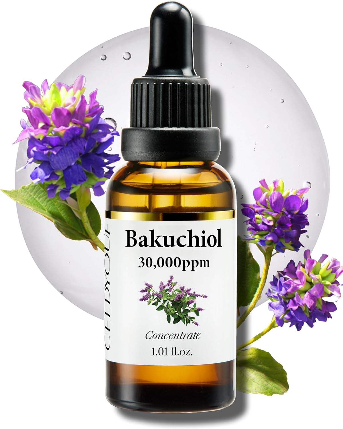 Korean Bakuchiol Concentrate DIY Mix-in Serum 30,000 ppm - High Potency Retinol Alternative | Wrinkle Reduction Skin Firming & Smoothing - Anti-Aging Sensitive Skin Vegan & Cruelty-Free Non-GMO 1 oz