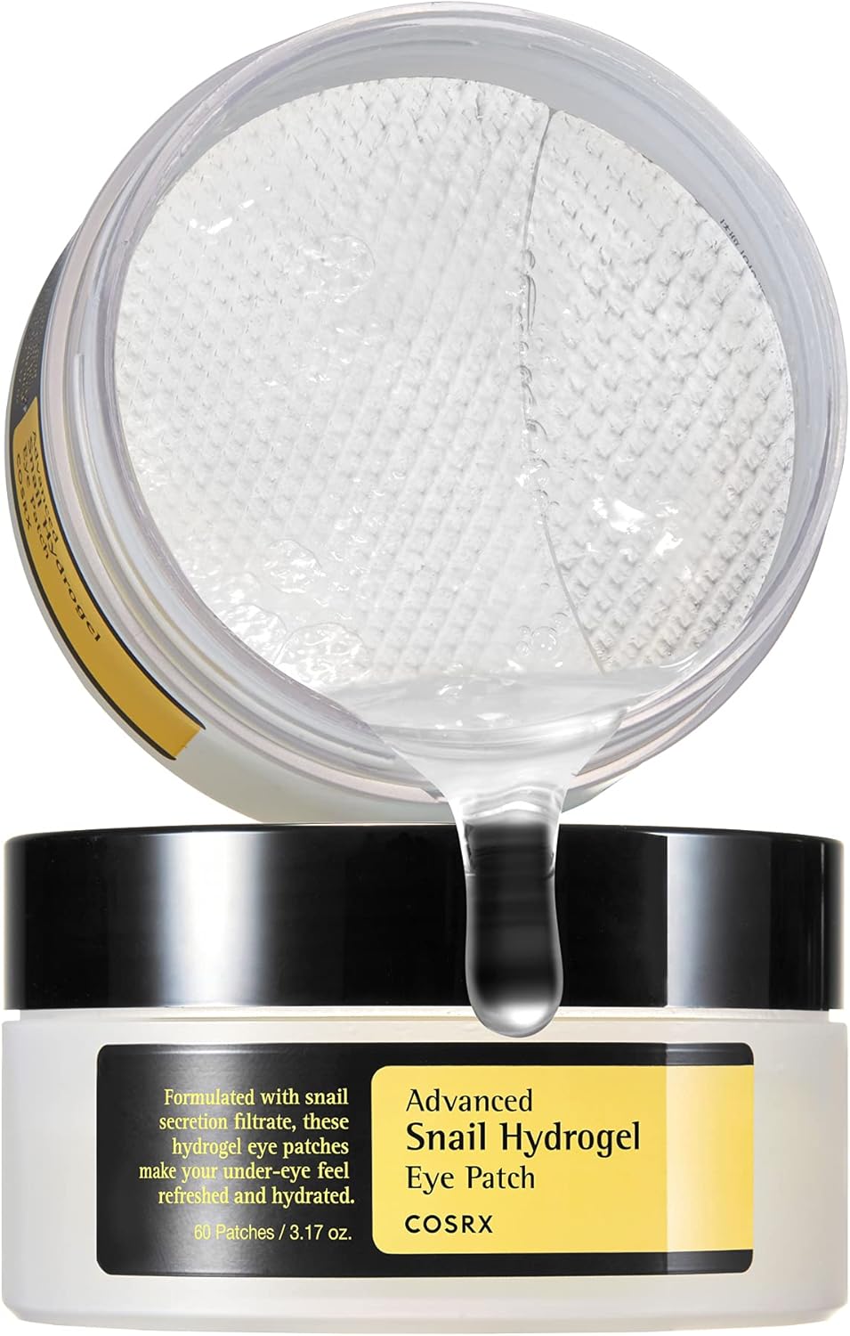 COSRX Advanced Snail Mucin Hydrogel Eye Patch for Fine Lines & Dry Under Eyes, Gel Serum Mask, Hydrating Under Eye Patches (60), Snail Eye Patches, Korean Skin Care