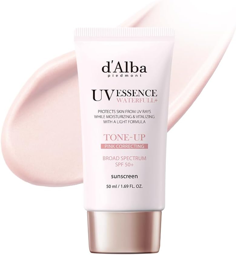 d'alba Piedmont Waterfull Tone-Up Sunscreen Serum BROAD SPECTRUM SPF 50 + Korean Sunscreen for Face, All Skin Tones (1.69 fl.oz.)