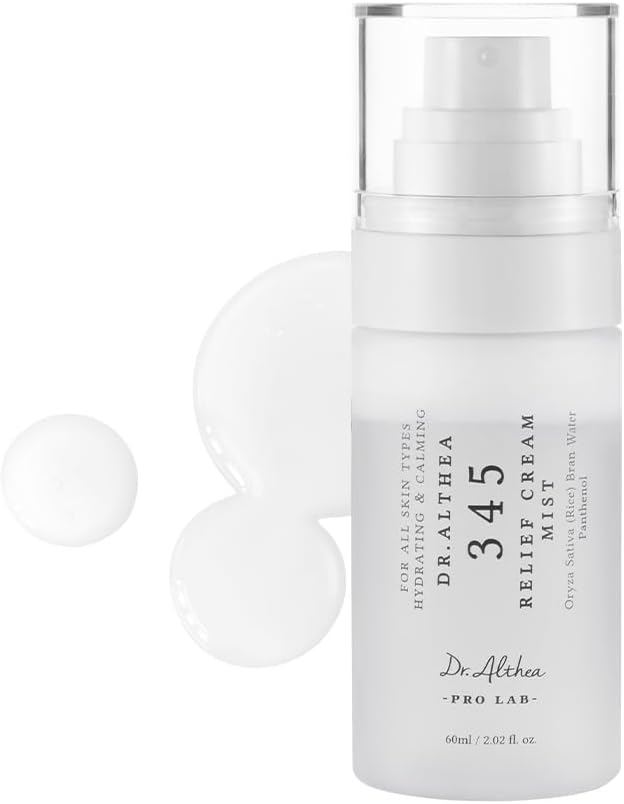 Dr.Althea 345 Relief Cream Mist | Hyaluronic Acid & Panthenol for Hydration and Calming Skin Irritation | Milky Facial Mist Spray Before Makeup and Travel Essential | Vegan Korean Skincare, 2.02 Fl Oz