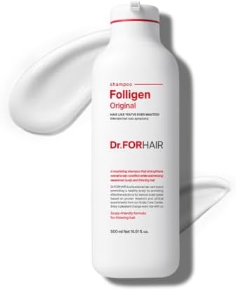 DR.FORHAIR Folligen Shampoo 16.91 fl oz | Formulated for thinning and fine hair — clarifies thoroughly without stripping moisture or drying strands.