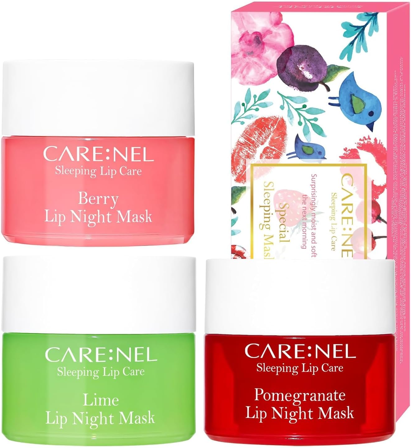 Lip Mask Overnight 5g 3Set (Berry+Lime+Pomegranate) Korean Beauty Intensive Treatments Balm