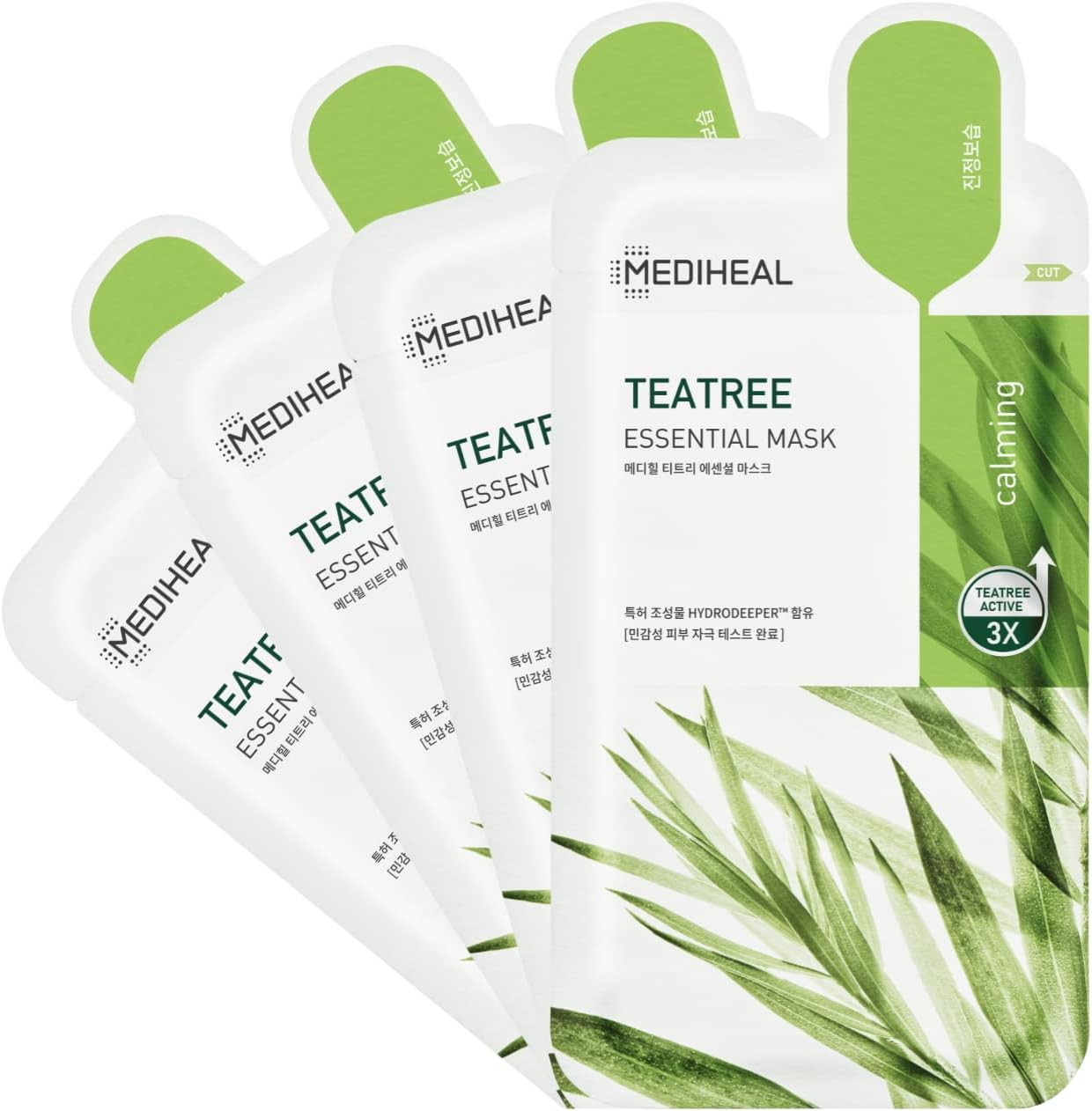 Mediheal Official Best Korean Sheet Mask - Tea Tree Essential Face Mask (4 Sheets)