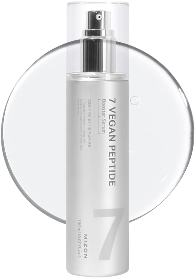 MIZON 7 Vegan Peptide Booster Serum, 5.07 fl oz | Korean Serum, Hyaluronic Acid Niacinamide Adenosine, Anti Aging for Sensitive Skin, Wrinkles Pores & Hydration Glass Skin