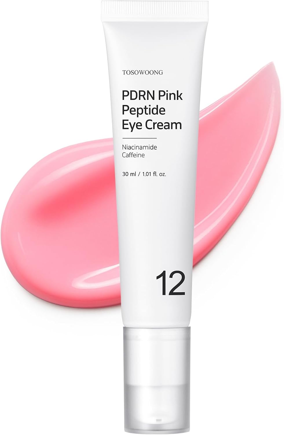TOSOWOONG PDRN Pink Peptide Eye Cream for Fine Lines & Dark Circles | 5,000ppm Salmon DNA, Caffeine, Liposome Retinol, Anti-Aging, Wrinkles, Firming, Puffiness, Korean Skincare, 30ml/1.01 fl oz